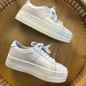 SOLD!! Zara Pink & White Platform Sneakers
